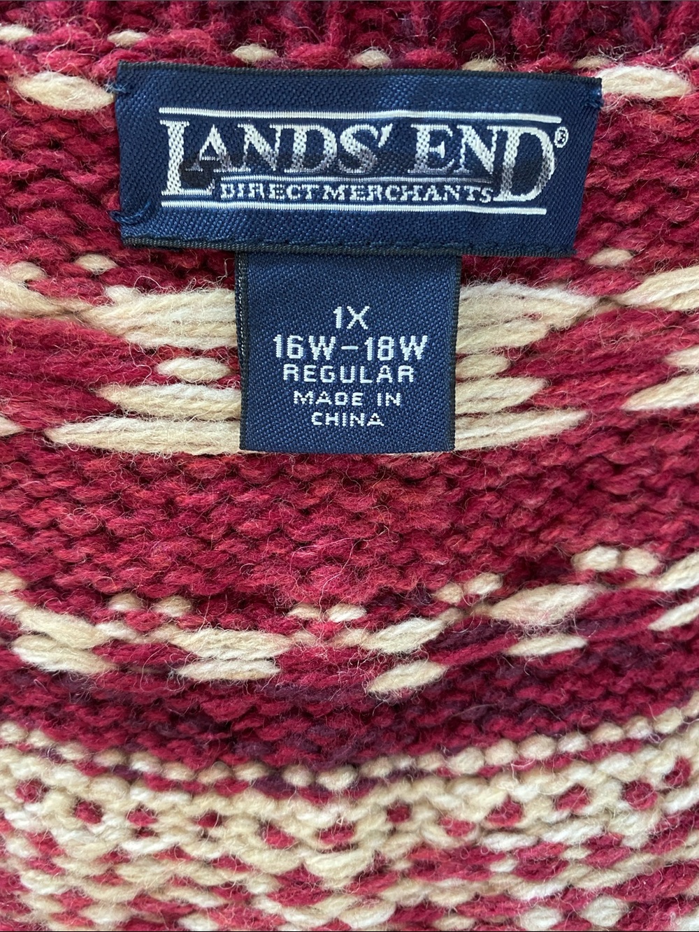 Lands End Wool Full Zip Cardigan, Size 1X - Picture 13 of 14